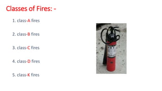Class B: -
• Class-B fires are combustible fuels.
• These fires follow the same basic fire triangle (heat, fuel, and
oxyge...