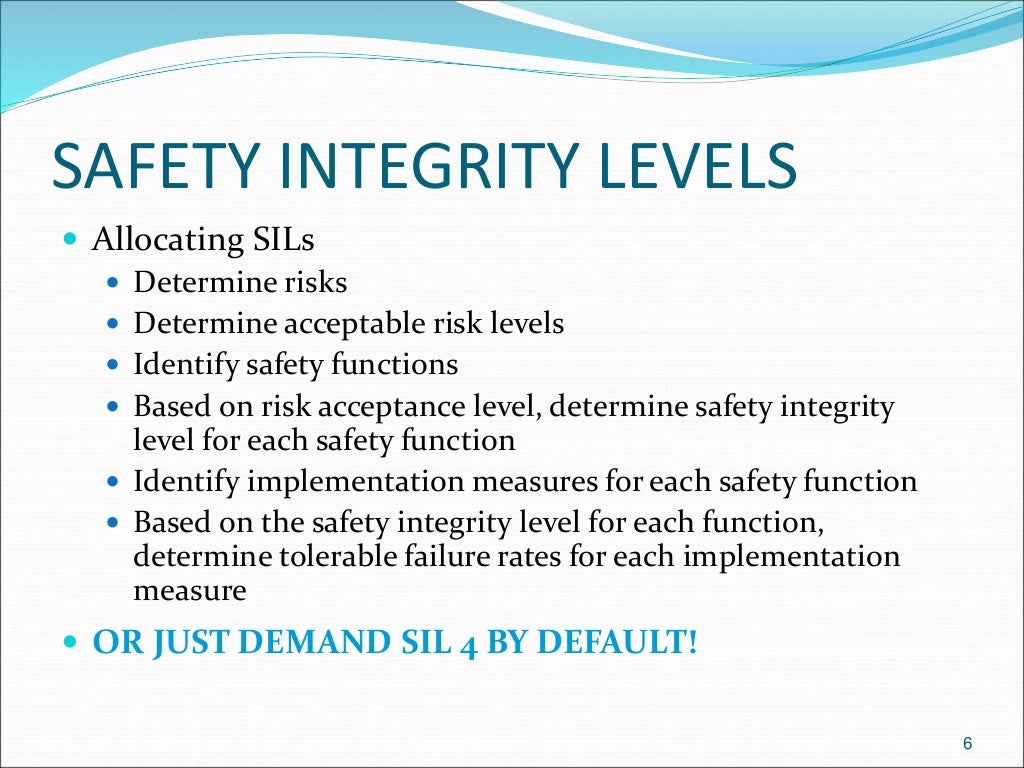 Safety integrity levels 04,09
