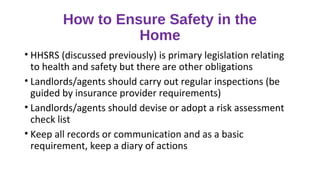 Safety in the home
 