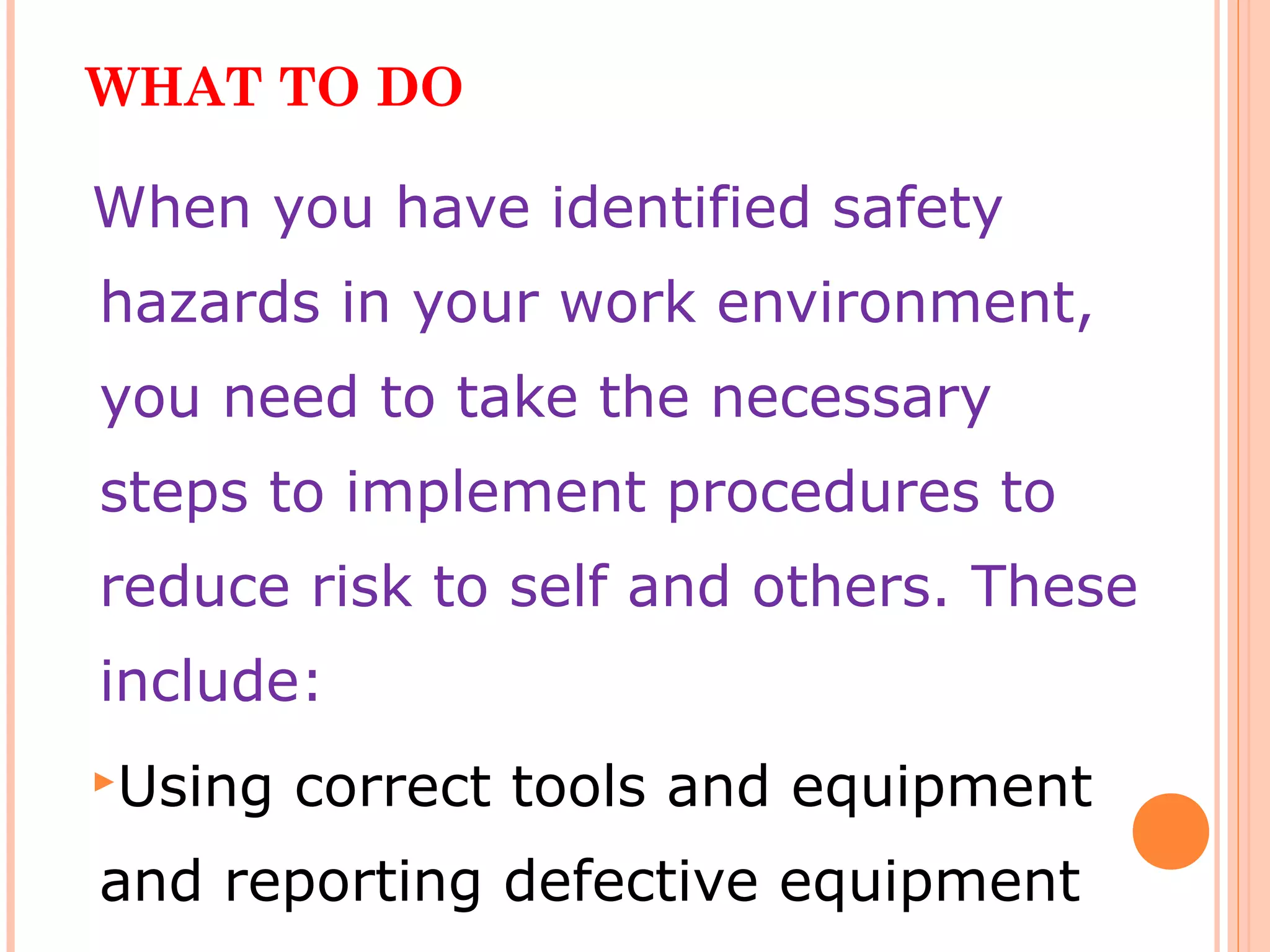 Workshop Safety Risk Safety in the workshop final | PPT