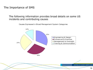 19
The Importance of SMS
The following information provides broad details on some US
incidents and contributing causes
 
