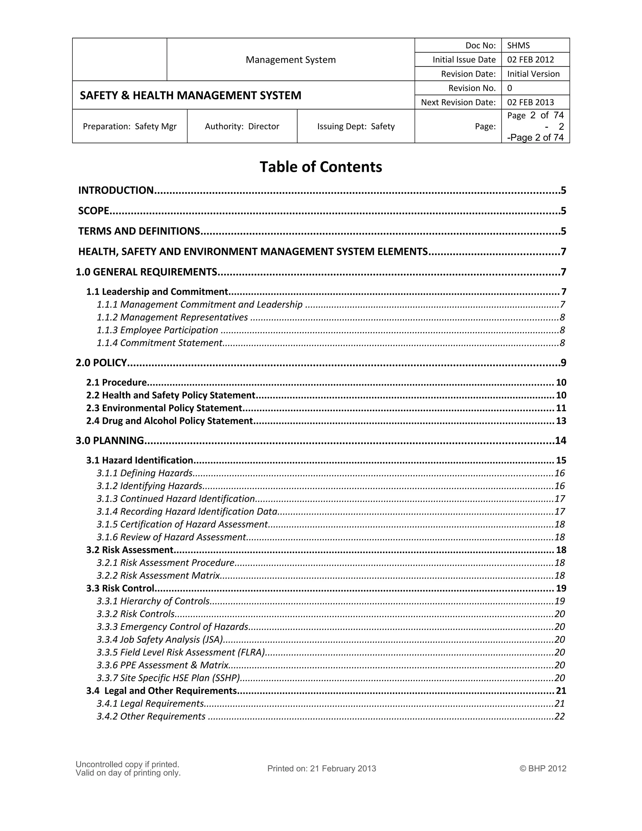 Safety management system | DOC