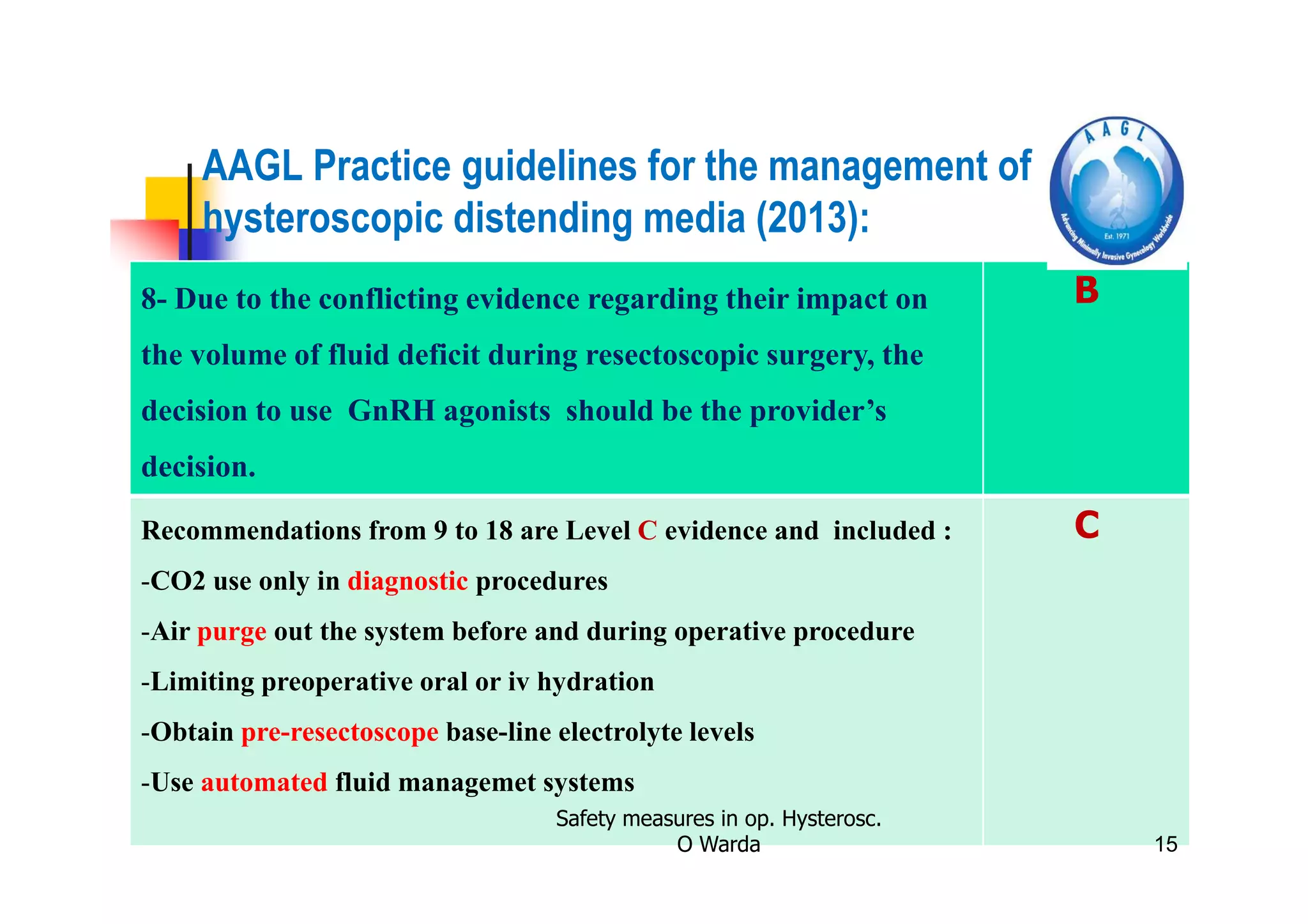 Safety measures in operative hysteroscopy | PDF