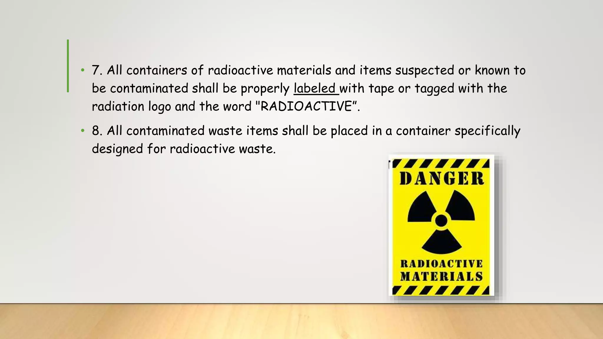 Safety measures while handling radioisotopes PPT