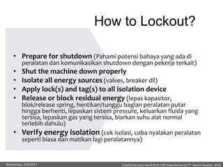 LOTO - LOCK OUT TAG OUT | PPTX