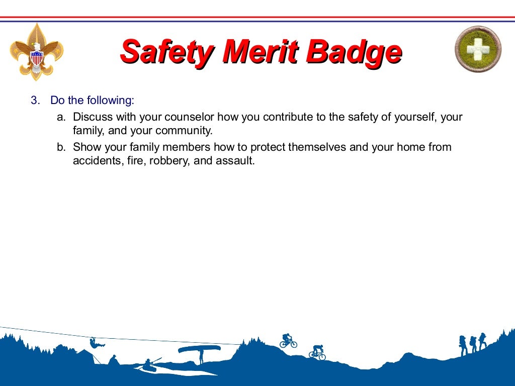 Safety merit badge troop 504