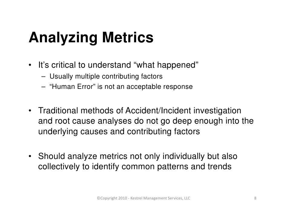 Safety Metrics And Culture