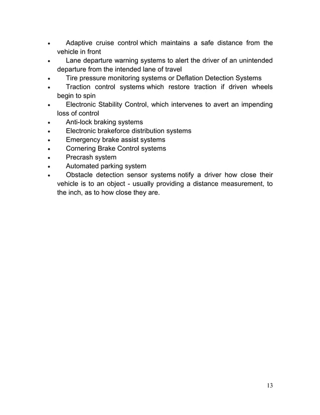 Safety of automobile Report