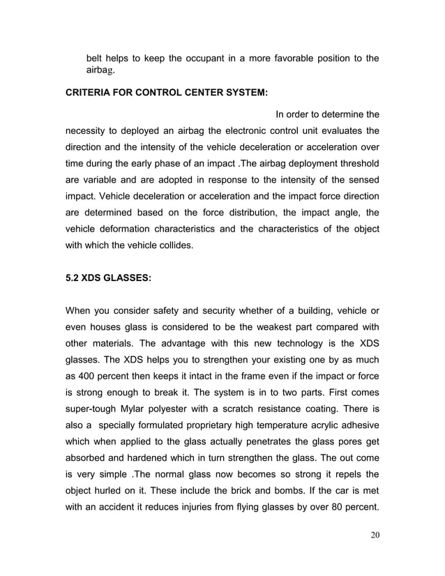 Safety of automobile Report