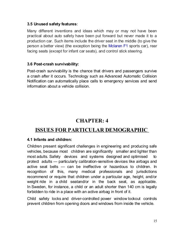 Safety of automobile Report
