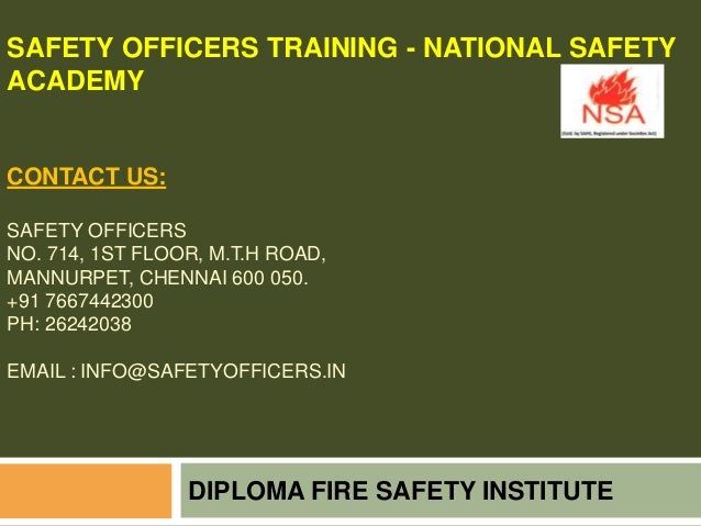 Safety Officer Diploma Courses