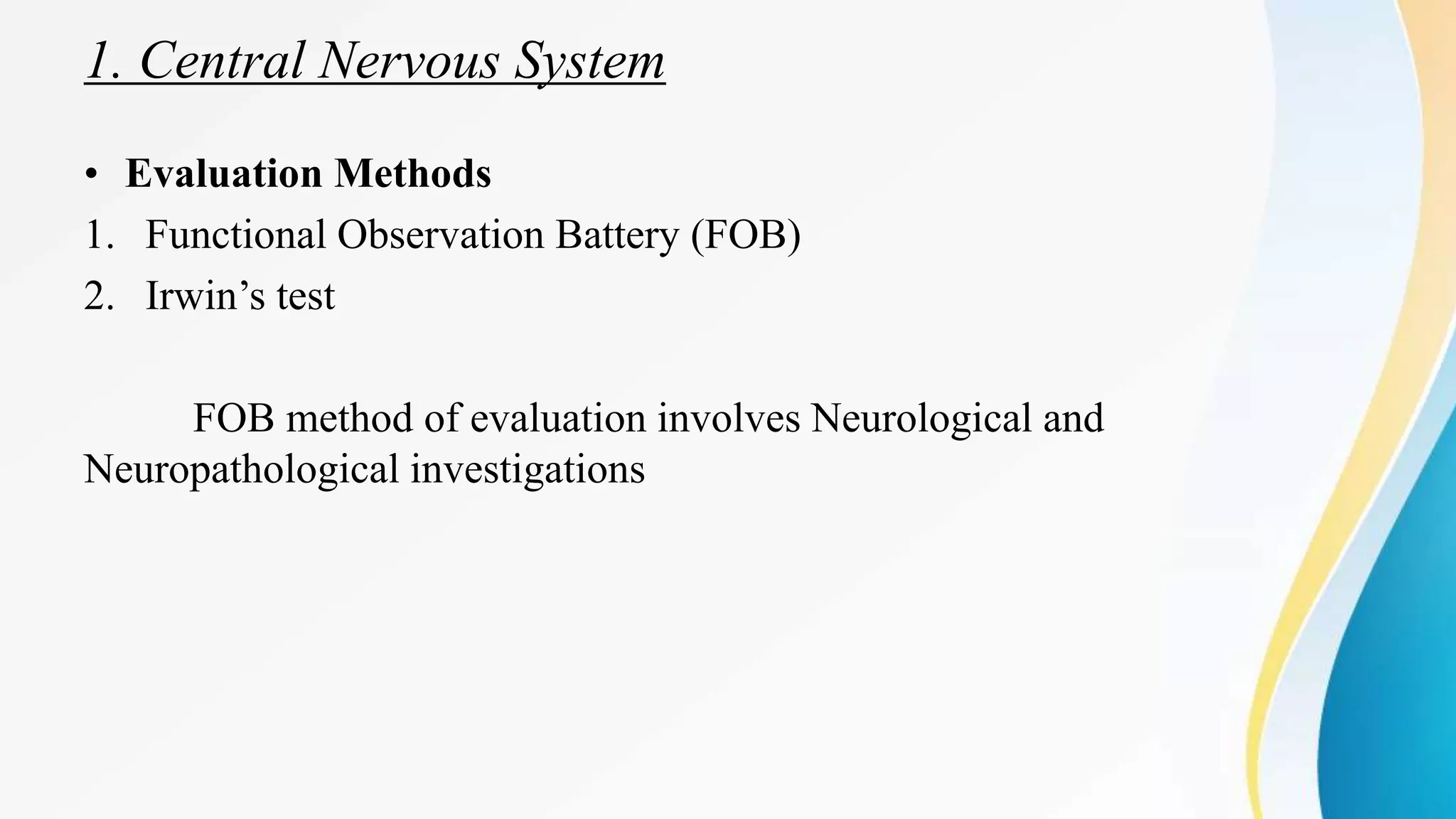 Modified Irwin Test Method Safety Pharmacology | General Consideration | Safety Pharmacology ...