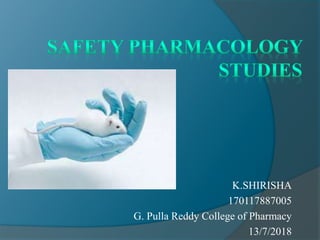 K.SHIRISHA
170117887005
G. Pulla Reddy College of Pharmacy
13/7/2018
 