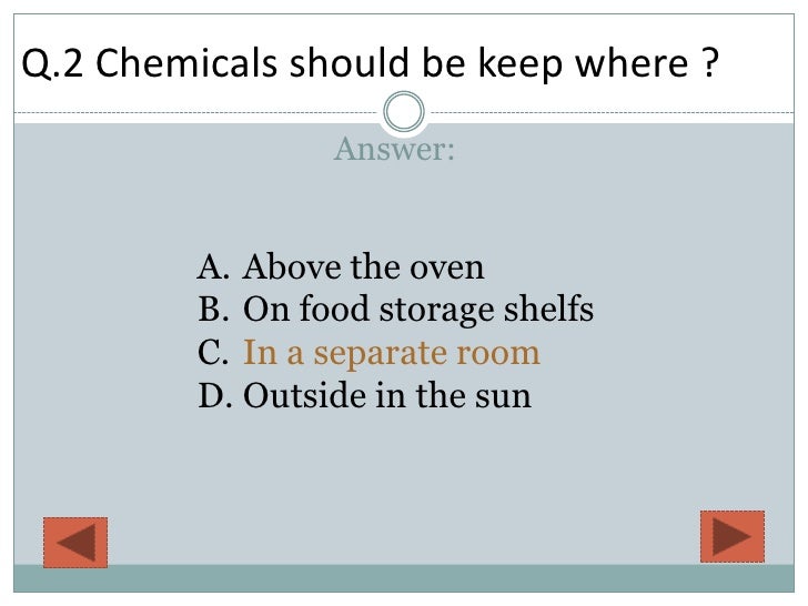food safety test questions