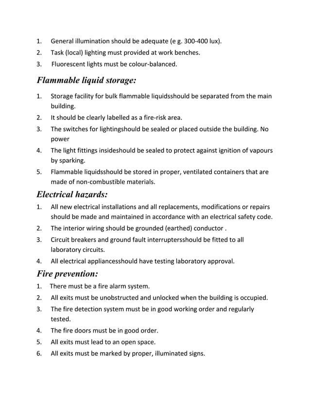 Safety rules for histopathology lab