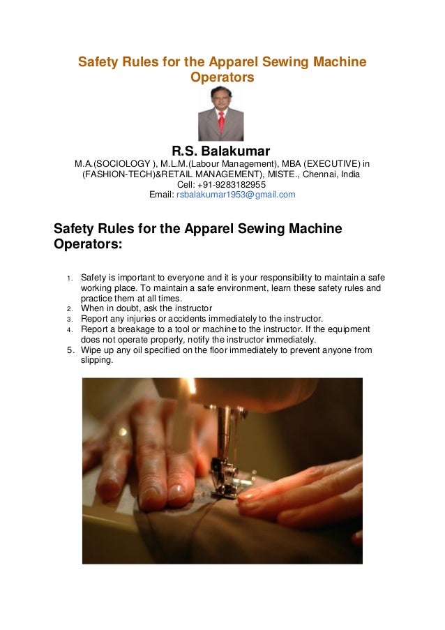 Safety Rules For The Apparel Sewing Machine Operators Unique Sewing Machine Health And Safety Poster Safety Rules For The Apparel Sewing Machine Operators Unique Sewing Machine Health And Safety Poster