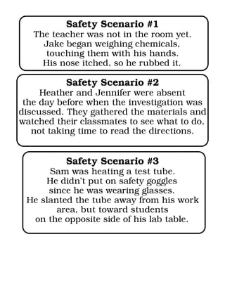 Safety scenarios