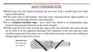 Safety consideration in Ropes , Slings and Fiber Ropes | PPTX