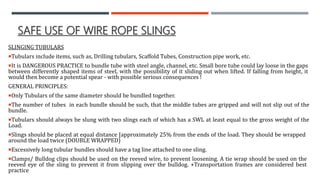 Safety consideration in Ropes , Slings and Fiber Ropes | PPTX