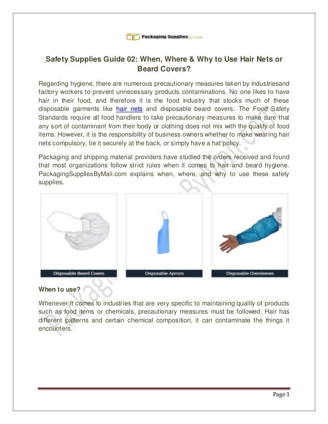 Safety Supplies Guide 02 When Where Amp Why To Use Hair Nets Or Be