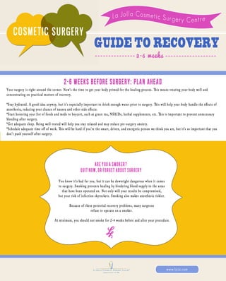  Guide to Recovery: 2-6 Weeks Pre-Op