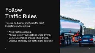 Safety Tips for Drivers Sharing the Road with Trucks | PPTX