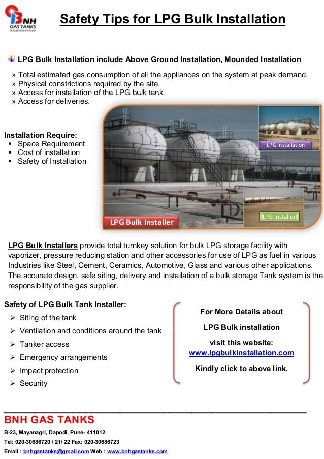 Safety tips for lpg bulk installation