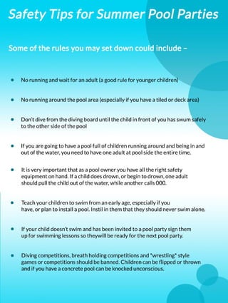 Safety Tips For Summer Pool Parties