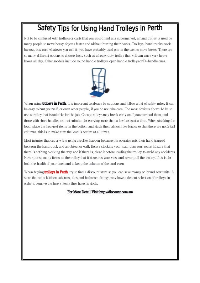 Safety tips for using hand trolleys in perth