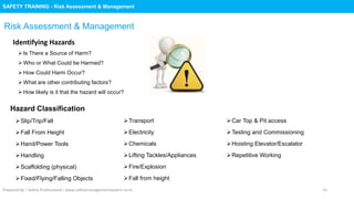 Safety Training : Risk Assessment & Management