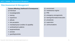 Safety Training : Risk Assessment & Management