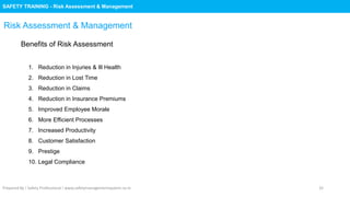 Safety Training : Risk Assessment & Management