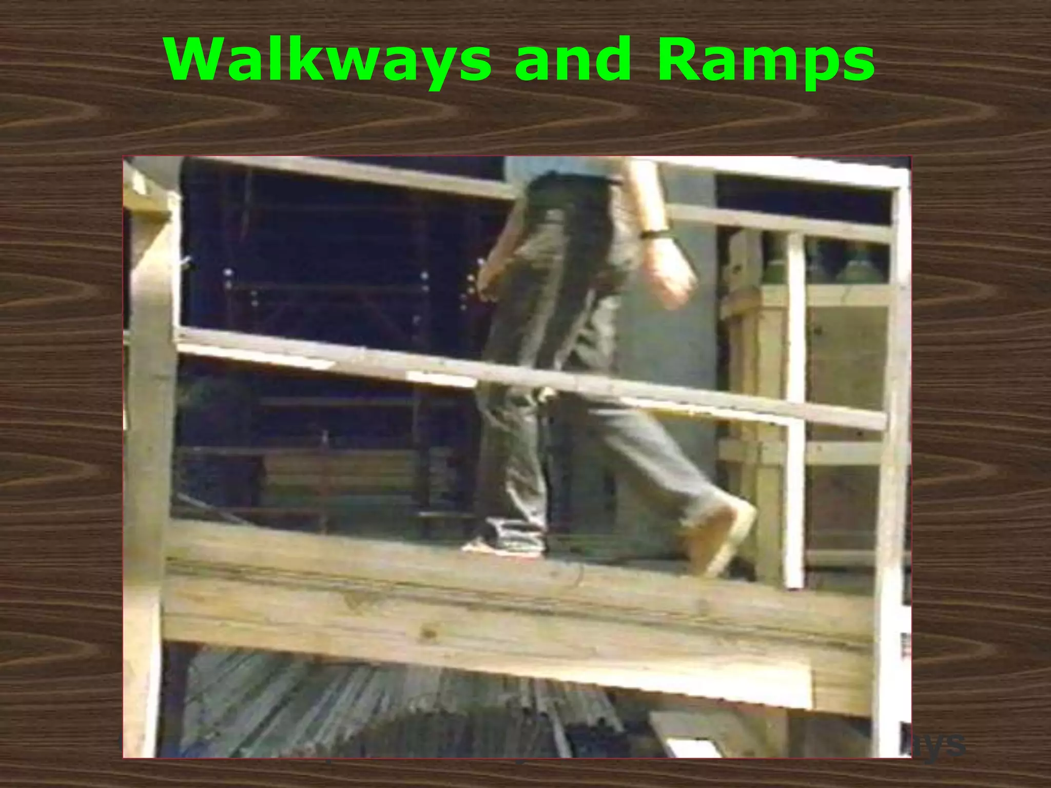 Guard ramps, runways, and other walkways
Walkways and Ramps
 