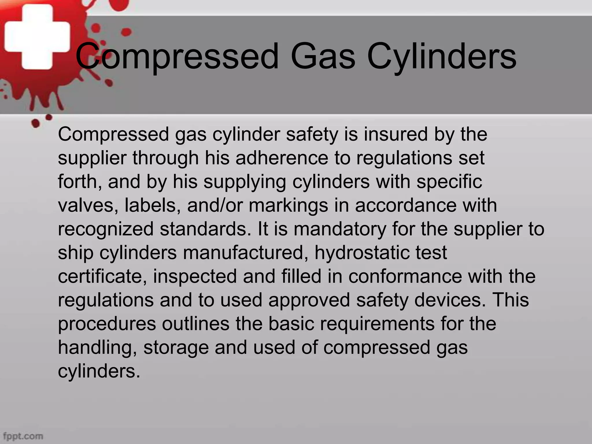 Safety work instruction for compressed gas | PPTX