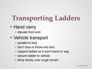 ladder safe use for construction site work | PPTX