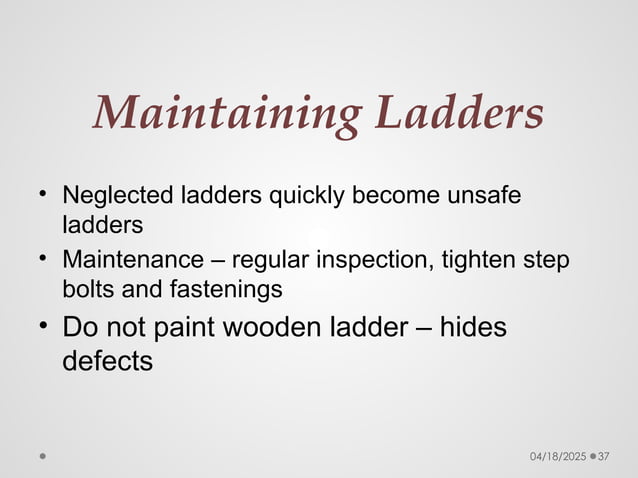 ladder safe use for construction site work | PPT