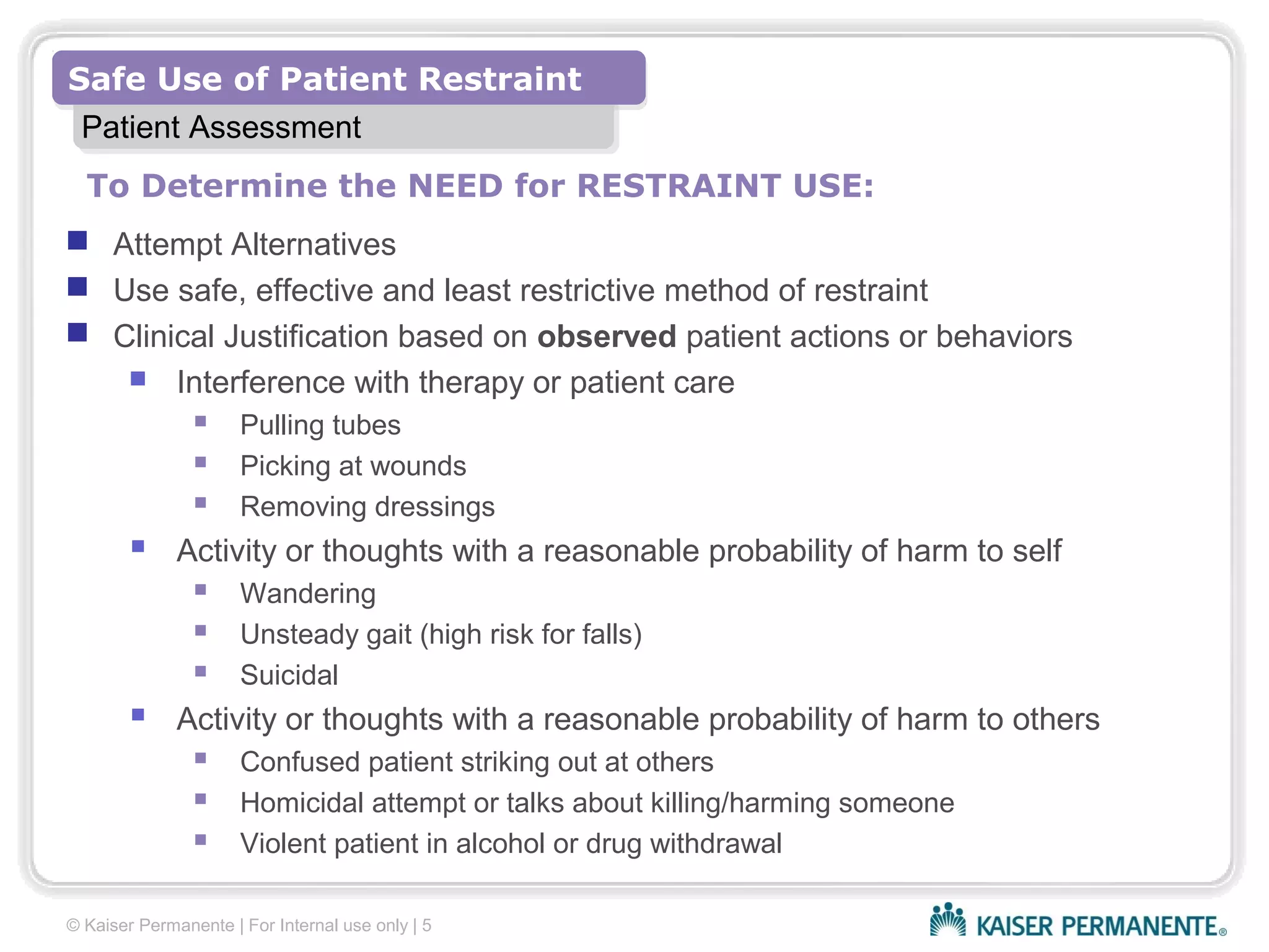 Safe useofpatientrestraintscompetency | PPT | Free Download