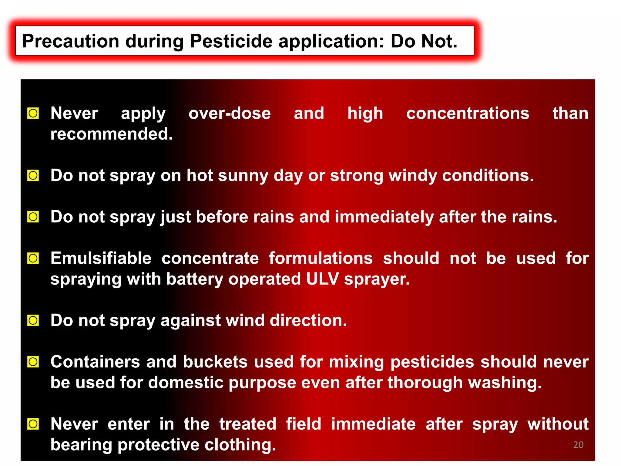 Safe use of pesticides | PDF