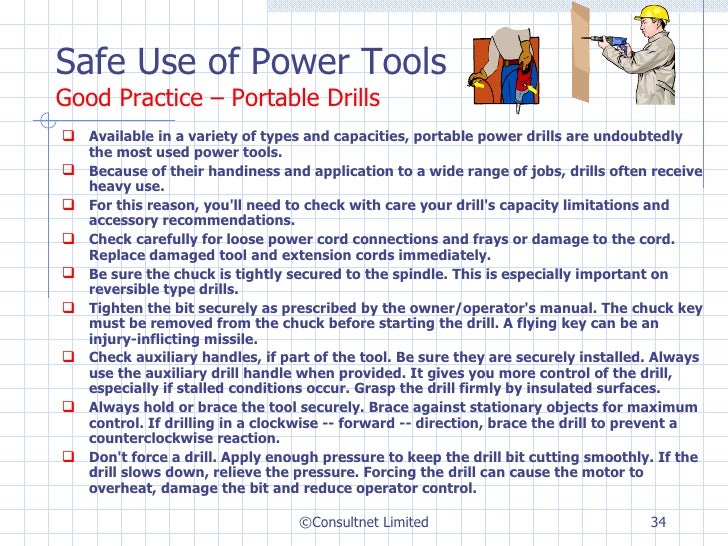 Safe use of power tools