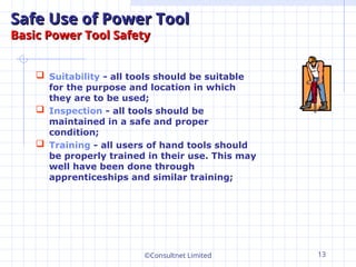 Safe Use of Power Tools Rev0 A training about usage of tools (1).ppt