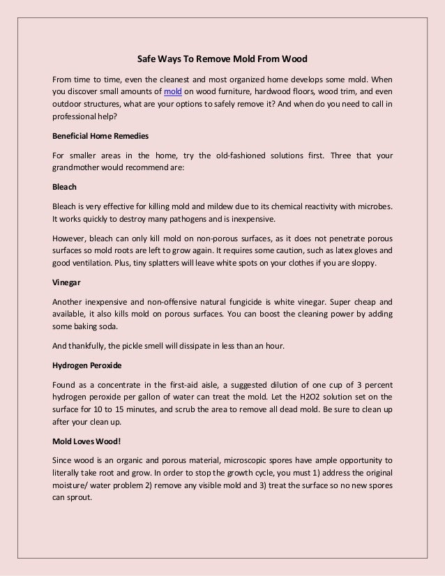 Safe Ways To Remove Mold From Wood Output