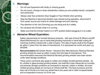 Safe Working Practices- Abrasive Wheel PPTX