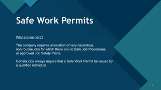 Safe Work Permits Training Slides in a Solar Power Plant | PPTX
