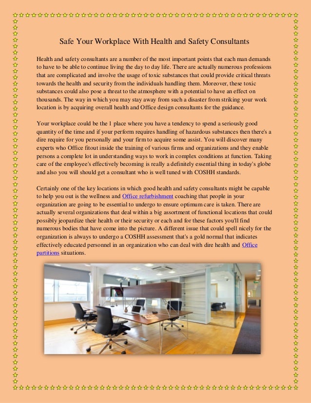 Safe your workplace with health and safety consultants