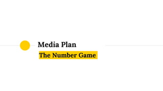 The Number Game
Media Plan
 