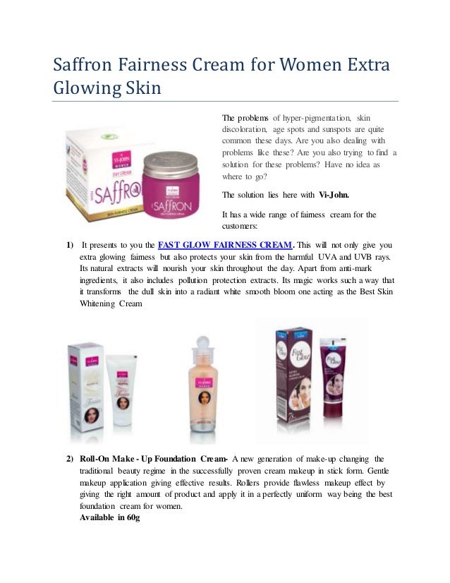 Saffron fairness cream for women extra glowing skin