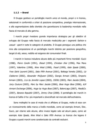Safilo Group Menagement Strategico