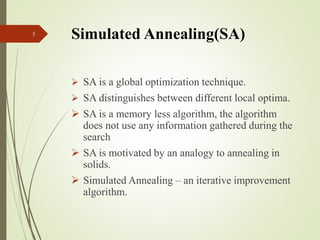 Simulated Annealing - A Optimisation Technique | PPTX
