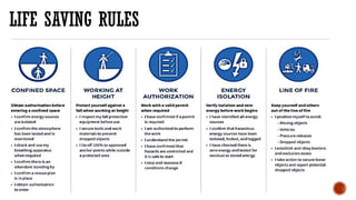 LIFE SAVING RULES
 