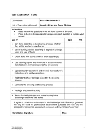 Sag housekeeping nc ii | PDF